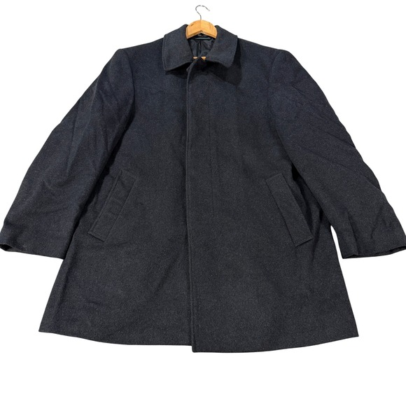 Lauren Ralph Lauren Other - Lauren Ralph Lauren Mens 42R Wool Blend Car Coat Charcoal Grey Button Overcoat